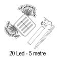 SolarBurda 20W 3200K  Solar 5 Metre 7 Mod Işık Zinciri