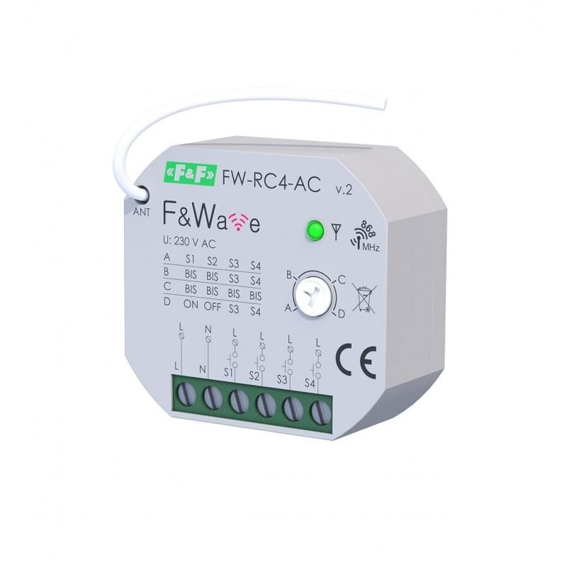 F&F FW-RC4-AC v.2  Gömme montaj kutusu için verici 4 anahtarlı