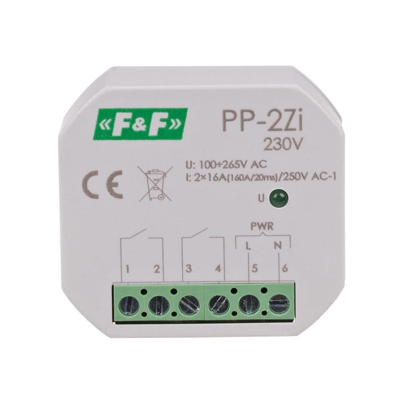 F&F PP-2Z-LED 230 V  Elektromanyetik röle