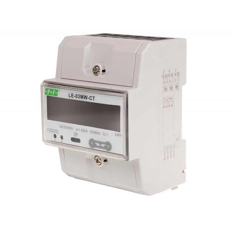 F&F LE-03MW CT, Enerji tüketim ölçer , üç fazlı, çift yönlü