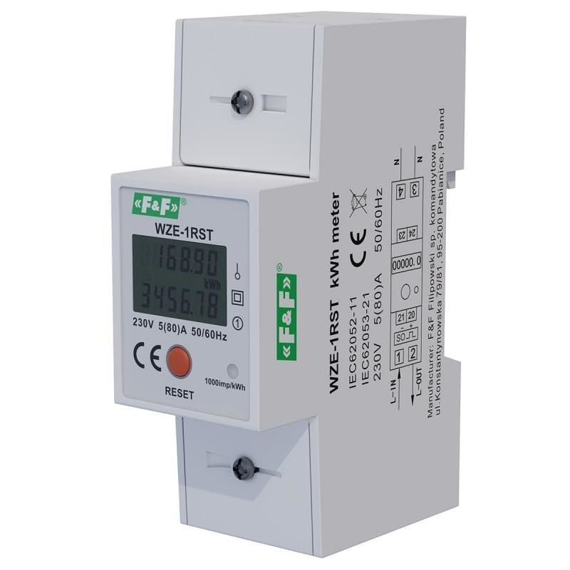 F&F WZE-1RST  1 fazlı  Elektrik tüketimi göstergesi
