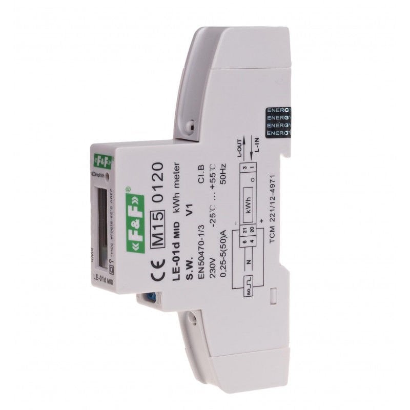 F&F LE-01D  Enerji tüketim sayacı Tek fazlı sayaç  50 A