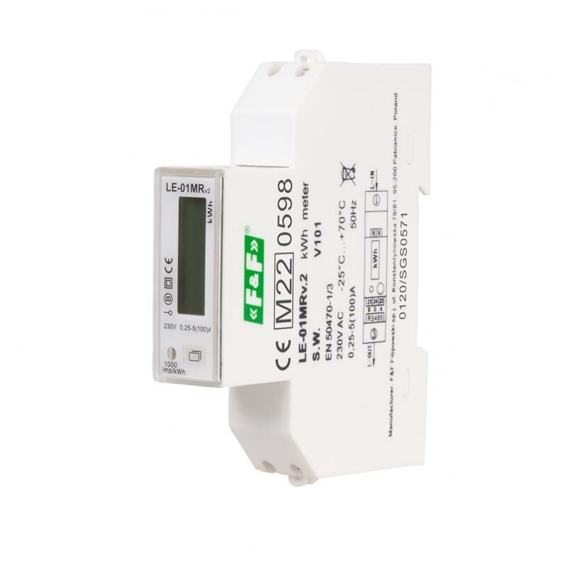 F&F LE-01MR  Enerji tüketim sayacı v2 , tek fazlı