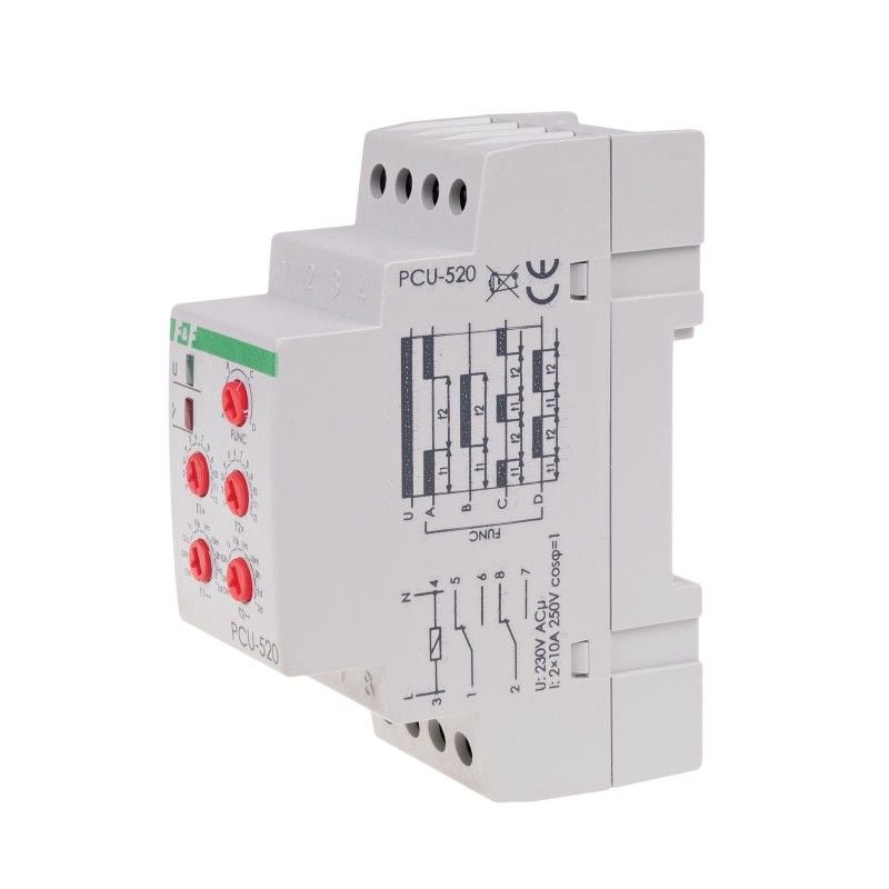 F&F PCU-520 230 V AC  Çalışma Süresi Ve Mola Süresi Ayarlı Zaman Rölesi