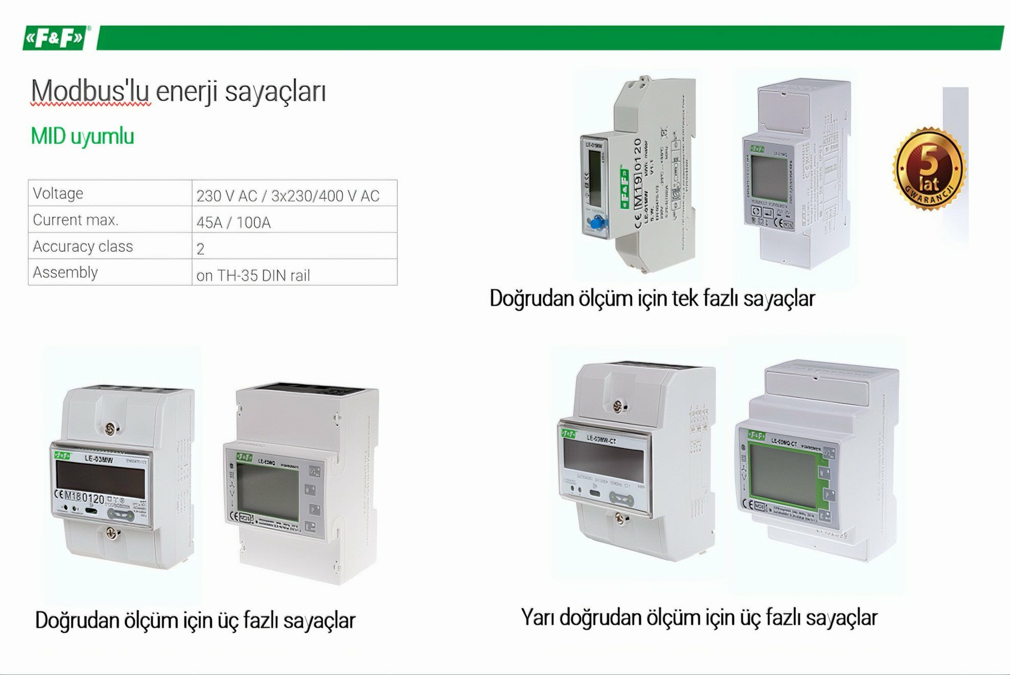 Modbuslu Enerji Sayaçları